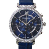 Swarovski Passage Chrono Crystal Blue Dial Blue Leather Strap Watch for Women - 5580342