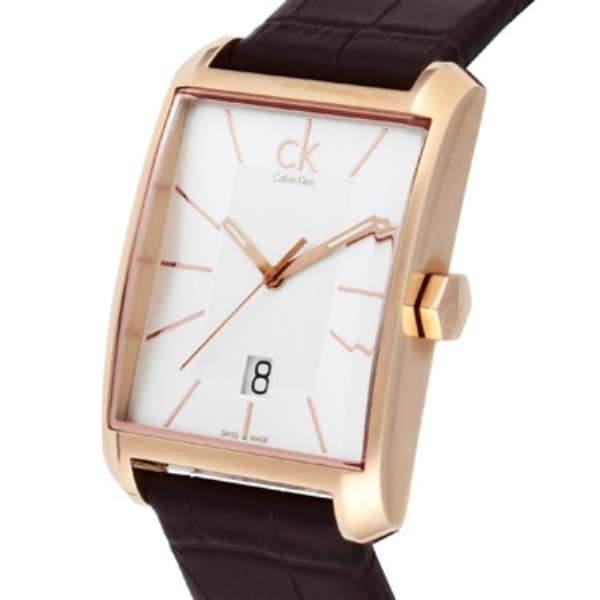 Buy Shop Calvin Klein Window Silver Dial Brown Leather Strap Watch for Men - K2M21620 USA Online
