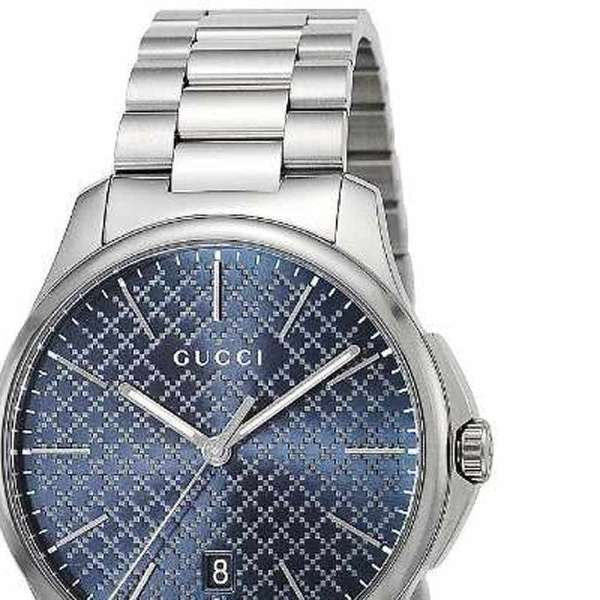 Buy Shop Gucci G Timeless Blue Dial Silver Steel Strap Watch For Men - YA126316 USA Online
