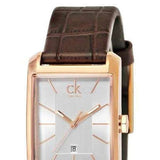 Buy Shop Calvin Klein Window White Dial Brown Leather Strap Watch for Women - K2M23620 USA Online