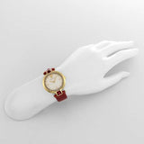 Buy Shop Versace Crystal Gleam White Dial Red Leather Strap Watch For Women - VAN040016 USA Online