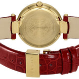 Buy Shop Versace Crystal Gleam White Dial Red Leather Strap Watch For Women - VAN040016 USA Online