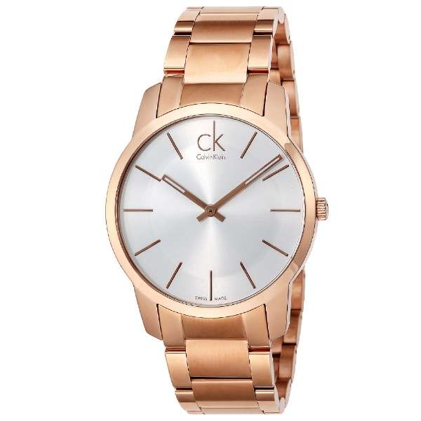 Buy Shop Calvin Klein City White Dial Rose Gold Steel Strap Watch for Men - K2G21646 USA Online