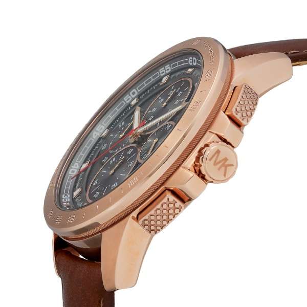 Buy Shop Michael Kors Ryker Analog Gray Dial Brown Leather Strap Watch For Men - MK8519 USA Online