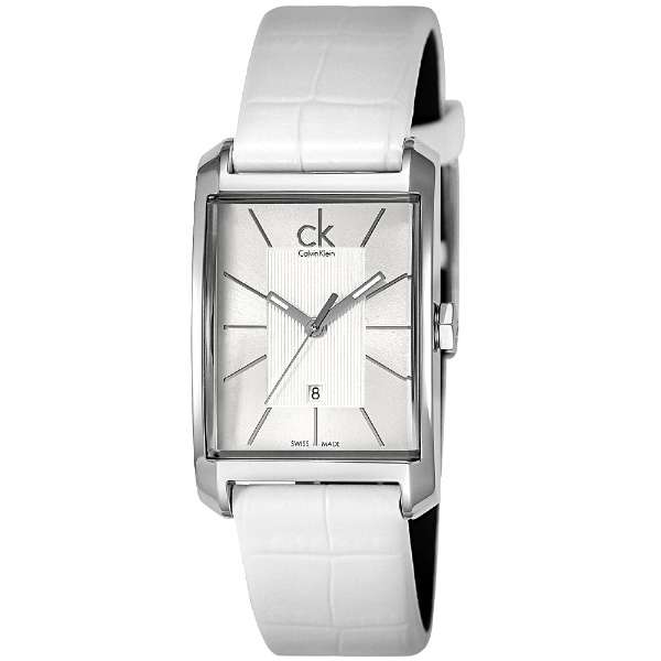 Buy Shop Calvin Klein Window White Dial White Leather Strap Watch for Women - K2M23120 USA Online