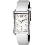Buy Shop Calvin Klein Window White Dial White Leather Strap Watch for Women - K2M23120 USA Online