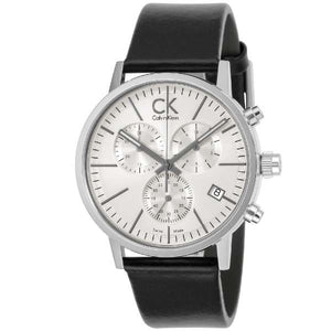 Buy Shop Calvin Klein Post Minimal White Dial Black Leather Strap Watch for Men - K7627120 USA Online