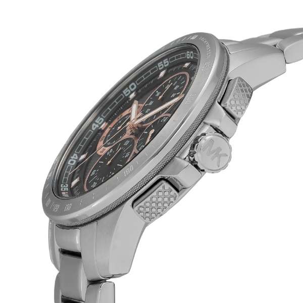 Buy Shop Michael Kors Ryker Chronograph Black Dial Silver Steel Strap Watch For Men - MK8528 USA Online