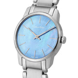 Buy Shop Calvin Klein City Mother of Pearl Blue Dial Silver Steel Strap Watch for Women - K2G2314X USA Online