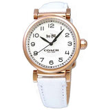 Buy Shop Coach Madison White Dial White Leather Strap Watch for Women - 14502408 USA Online