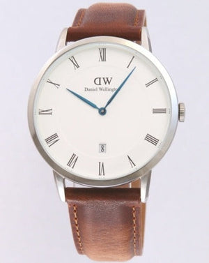 Buy Shop Daniel Wellington Dapper Durham White Dial Brown Leather Strap Watch For Men - DW00100116 USA Online