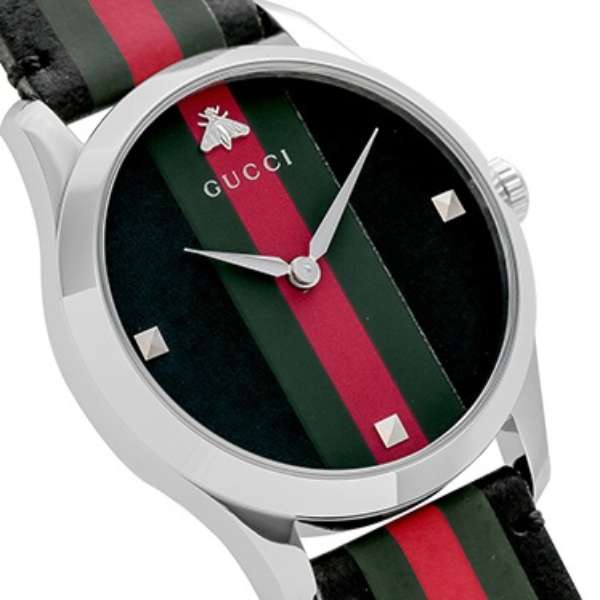 Buy Shop Gucci G Timeless Quartz Black Dial Multicolored Black Leather Strap Watch For Men - YA1264079 USA Online