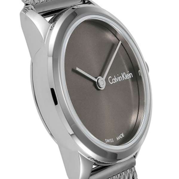 Buy Shop Calvin Klein Minimal Grey Dial Silver Mesh Bracelet Watch for Women - K3M231Y3 USA Online