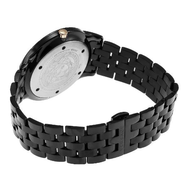 Buy Shop Versace Univers Quartz Black Dial Black Steel Strap Watch for Men - VEBK00618 USA Online