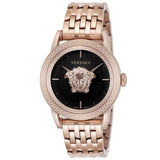 Buy Shop Versace Palazzo Empire Black Dial Rose Gold Steel Strap Watch for Men - VERD00718 USA Online
