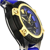 Buy Shop Versace Icon Active Chronograph Black Dial Blue Rubber Strap Watch For Men VEZ700521 USA Online