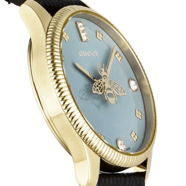 Buy Shop Gucci G Timeless Quartz Blue Dial Black Leather Strap Watch For Men - YA1265018 USA Online