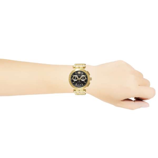 Buy Shop Versace Aion Chronograph Black Dial Gold Steel Strap Watch For Men - VE1D01721 USA Online
