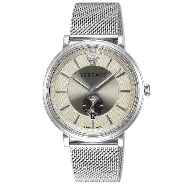 Buy Shop Versace V-Circle Silver Dial Silver Mesh Bracelet Watch for Men - VBQ060017 USA Online