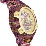 Buy Shop Versace Icon Active Chronograph Quartz Gold Dial Red Leather Strap Watch For Men - VEZ701222 USA Online