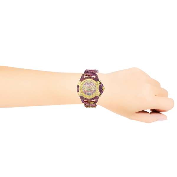 Buy Shop Versace Icon Active Chronograph Quartz Gold Dial Red Leather Strap Watch For Men - VEZ701222 USA Online