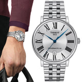 Buy Shop Tissot T Classic Carson Premium Powermatic 80 Silver Dial Silver Steel Strap Watch For Men - T122.407.11.033.00 USA Online