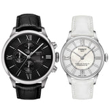Buy Shop Tissot T Classic Chemin Des Tourelles Chronograph Black Dial Black Leather Strap Watch For Men - T099.427.16.058.00 USA Online