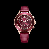 Buy Shop Swarovski Octea Lux Chrono Red Dial Red Leather Strap Watch for Women - 5547642 USA Online