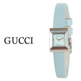 Buy Shop Gucci G-Frame Pastel Blue Mother of Pearl Dial Blue Leather Strap Watch For Women - YA128531 USA Online