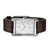 Calvin Klein Window Silver Dial Brown Leather Strap Watch for Women - K2M23126