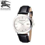 Buy Shop Burberry The City Silver Dial Black Leather Strap Watch for Women - BU9106 USA Online