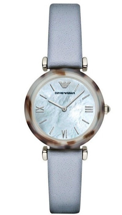 Buy Shop Emporio Armani White Dial Light Blue Leather Strap Watch For Women - AR11002 USA Online