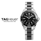 Buy Shop Tag Heuer Aquaracer Quartz Black Dial Two Tone Steel Strap Watch for Men - WAY131A.BA0913 USA Online