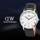 Buy Shop Daniel Wellington Dapper Sheffield White Dial Black Leather Strap Watch For Men - DW00100088 USA Online