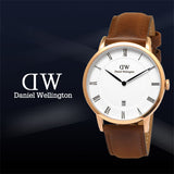 Buy Shop Daniel Wellington Dapper St Mawes White Dial Brown Leather Strap Watch For Men - DW00100083 USA Online