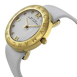 Buy Shop Marc Jacobs Amy White Dial White Leather Strap Watch for Women - MBM1150 USA Online