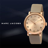 Buy Shop Marc Jacobs Baker Rose Gold Dial Grey Leather Strap Watch for Women - MBM1400 USA Online