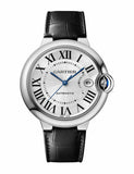 Buy Shop Cartier Ballon Bleu De Cartier Silver Dial Black Leather Strap Watch for Women - WSBB0030 USA Online