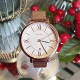 Buy Shop Fossil Jacqueline Mother of Pearl White Dial Gold Mesh Strap Watch for Women - ES4352 USA Online