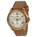 Buy Shop Fossil Cecile White Dial Beige Leather Strap Watch for Women - AM4532 USA Online