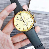 Buy Shop Emporio Armani Gianni Beige Dial Grey Leather Strap Watch For Men - AR0386 USA Online
