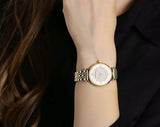 Buy Shop Emporio Armani Gianni T Bar Analog White Dial Two Tone Steel Strap Watch For Women - AR2076 USA Online