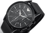 Buy Shop Emporio Armani Renato Chronograph Black Dial Black Mesh Bracelet Watch For Men - AR2498 USA Online