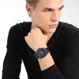 Buy Shop Fossil Machine Chronograph Black Dial Black Leather Strap Watch for Men - FS5361 USA Online