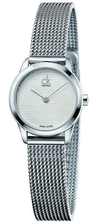 Buy Shop Calvin Klein Minimal White Dial Silver Mesh Bracelet Watch for Women - K3M2312Y USA Online