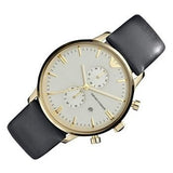 Buy Shop Emporio Armani Gianni Beige Dial Grey Leather Strap Watch For Men - AR0386 USA Online
