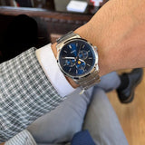 Buy Shop Fossil Neutra Minimalist Moonphase Blue Dial Silver Steel Strap Watch for Men - FS5907 USA Online
