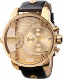 Buy Shop Diesel Mr Daddy Gold Dial Black Leather Strap Watch For Men - DZ7363 USA Online