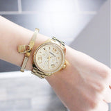 Buy Shop Fossil Cecile Chronograph Gold Dial Gold Steel Strap Watch for Women - AM4482 USA Online