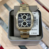 Buy Shop Fossil Inscription Multifunction Black Dial Gold Steel Strap Watch for Men - BQ2656 USA Online